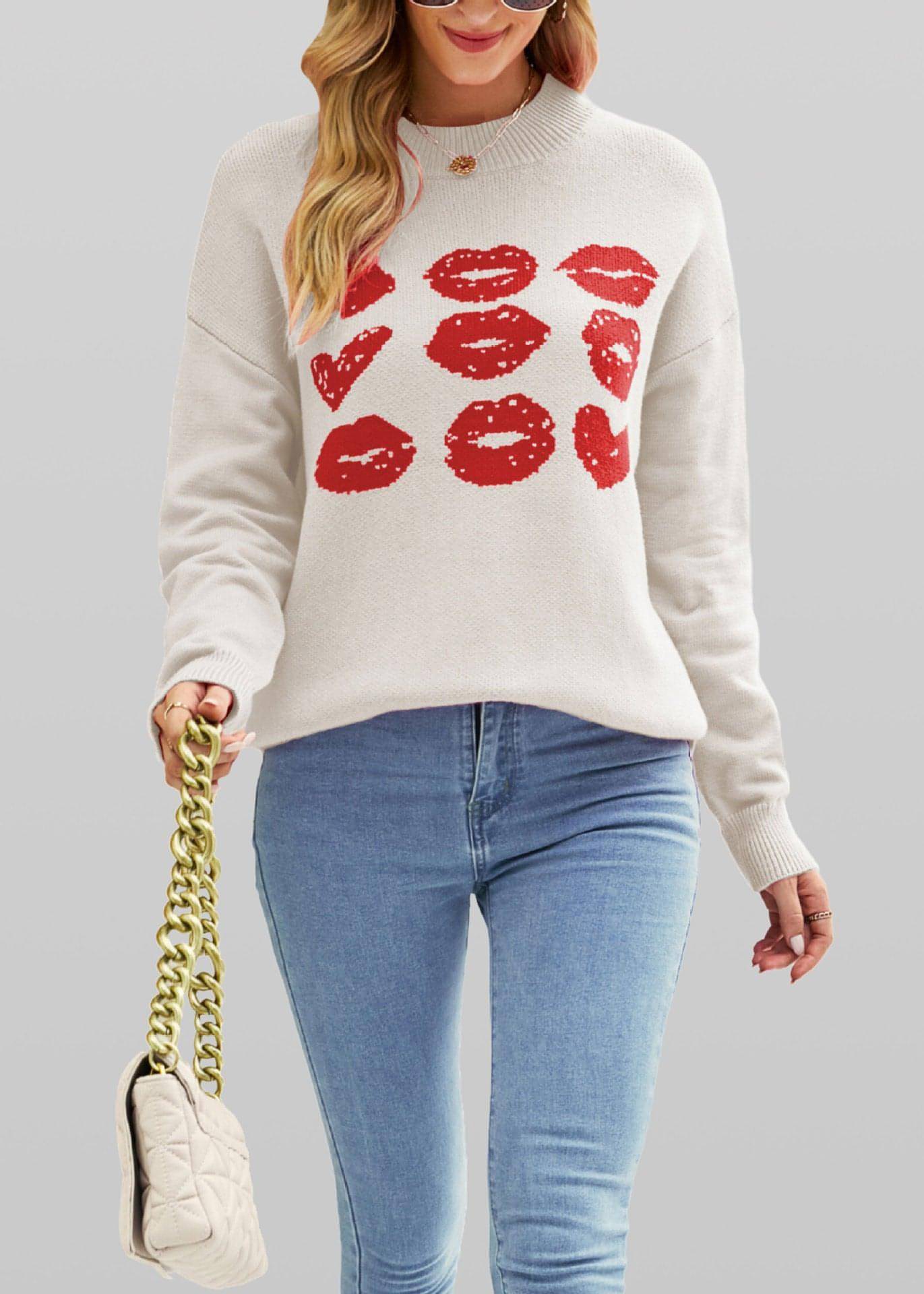 Women Love Lips Sweater