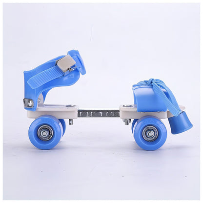 Roller Skates Double Row Pulley Four-wheeled Children's Adjustable Roller Skates Roller Skates