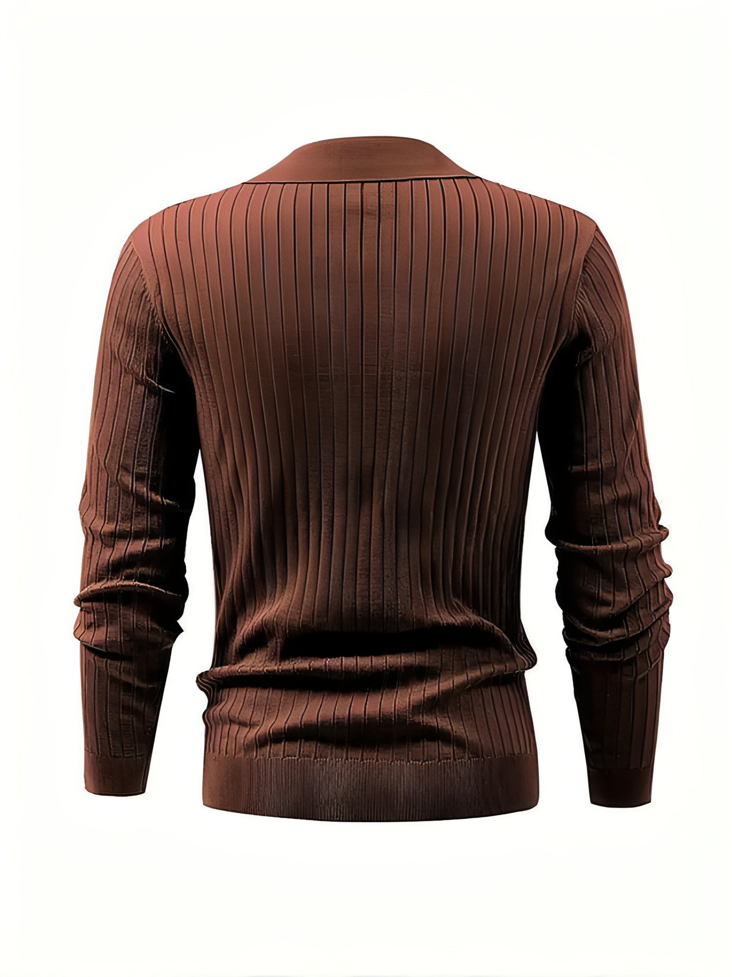 Textura de lapela estirada slim knit polo polo homens