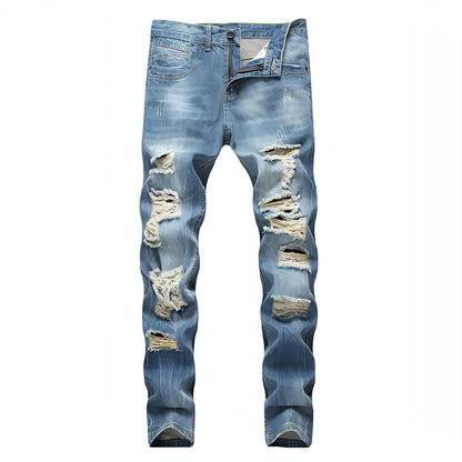 Moda rasgou homens jeans legais