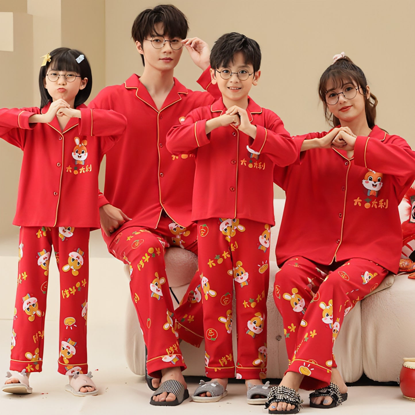 Cotton Parent-child Pajamas Spring And Autumn Long Sleeve Thin Style