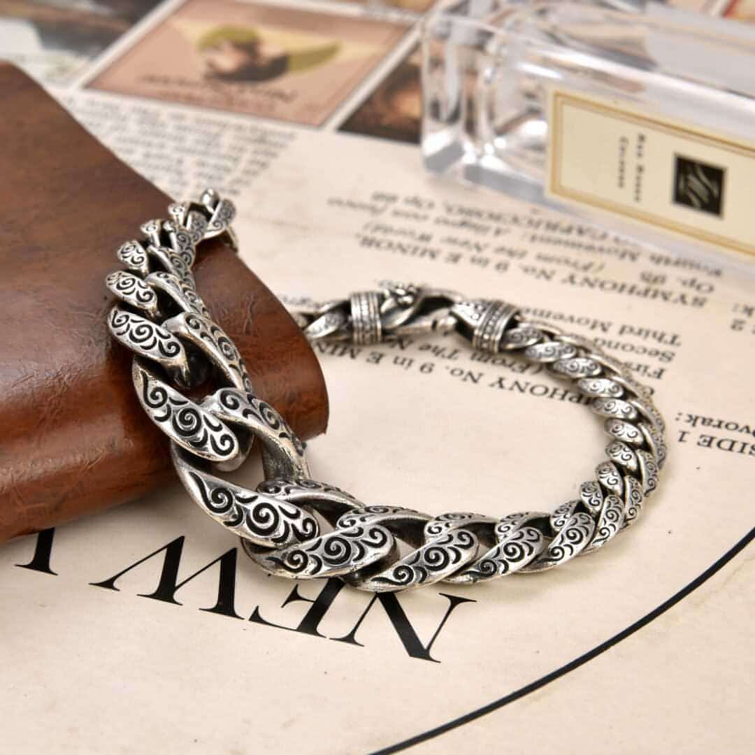 Domineering Retro Double Chinese Dragon Heads Bracelet