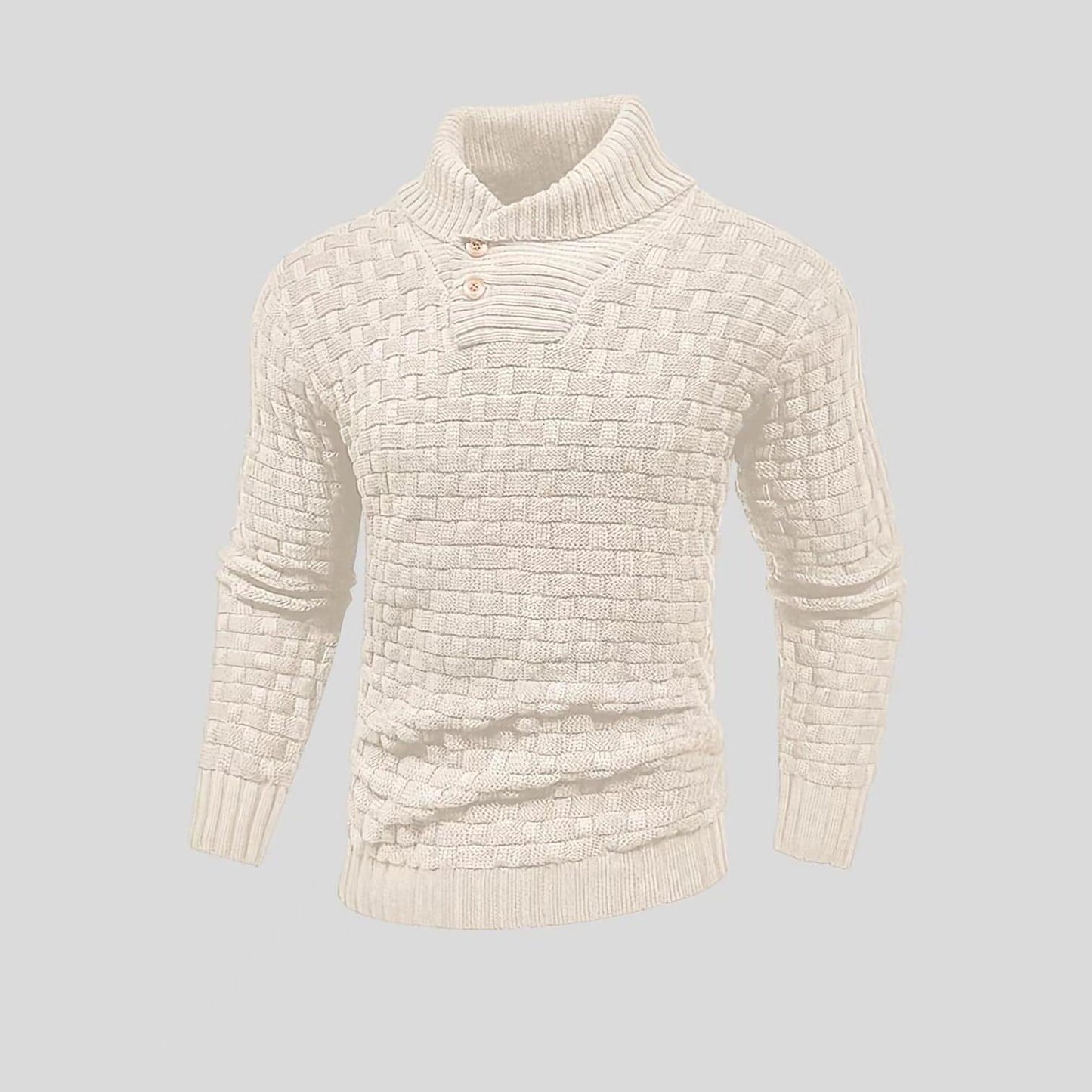 Chic Buttoned Slim Turtleneck Sweater for Men