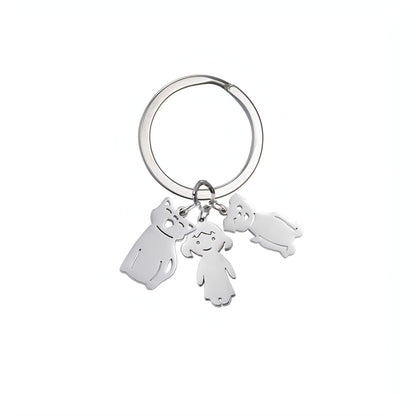 Personalized Name & Date Keychain – Custom Engraved Boy & Girl Keyring