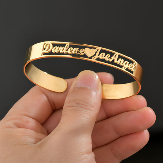 Personalized Name Bracelet – Custom Engraved Stainless Steel Bangle