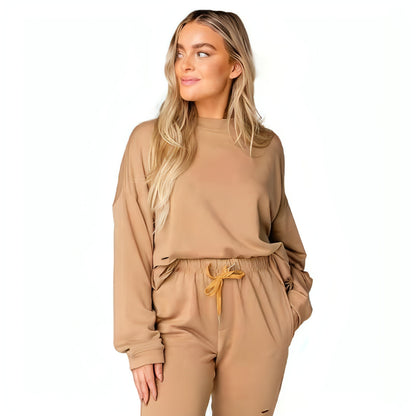 Women's Solid Color Ripped Tracksuit