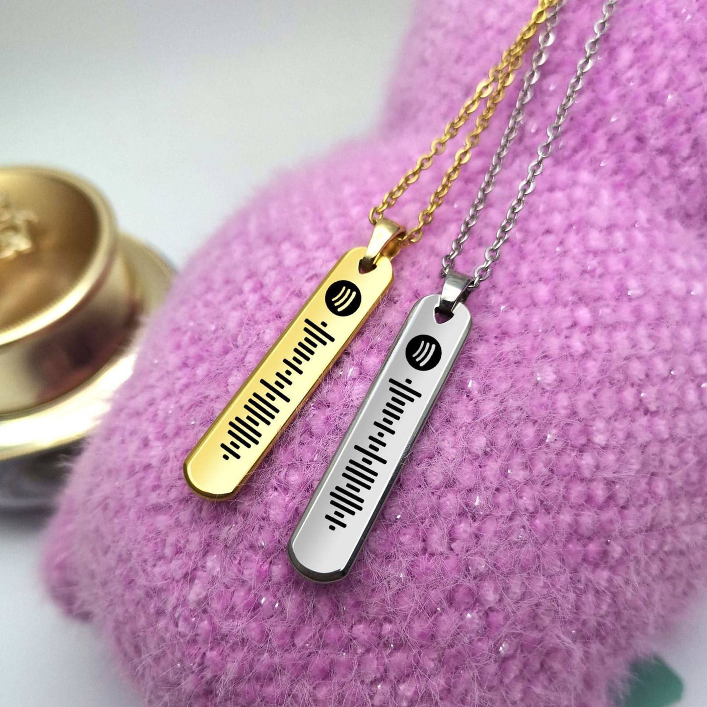 Stainless Steel Necklace With Laser Lettering