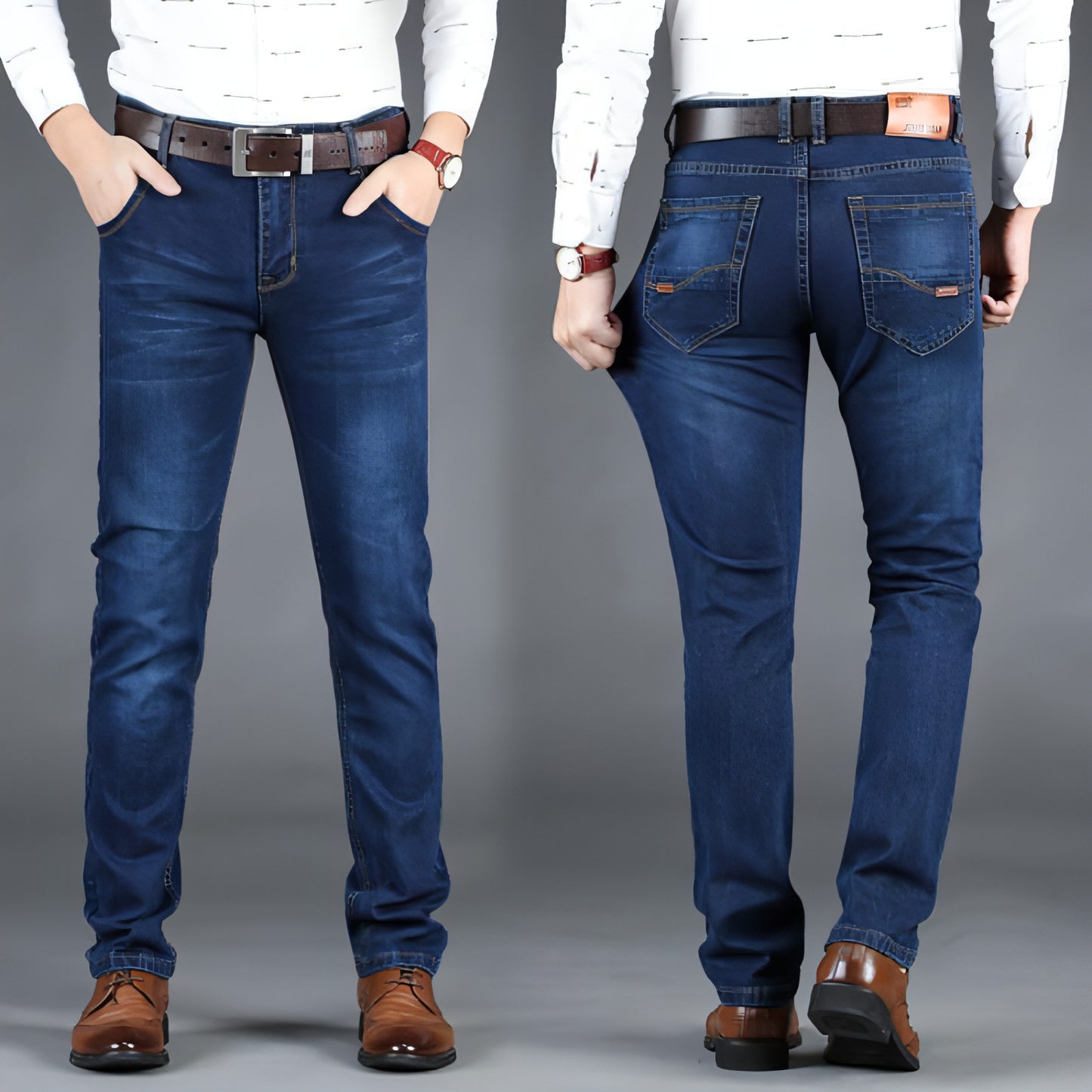 Men's Slim Stretch Slim Straight-leg Jeans