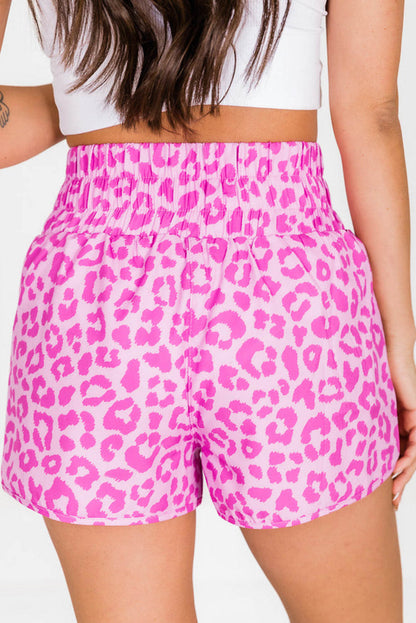 Pink Leopard High Tailled Athletic Shorts