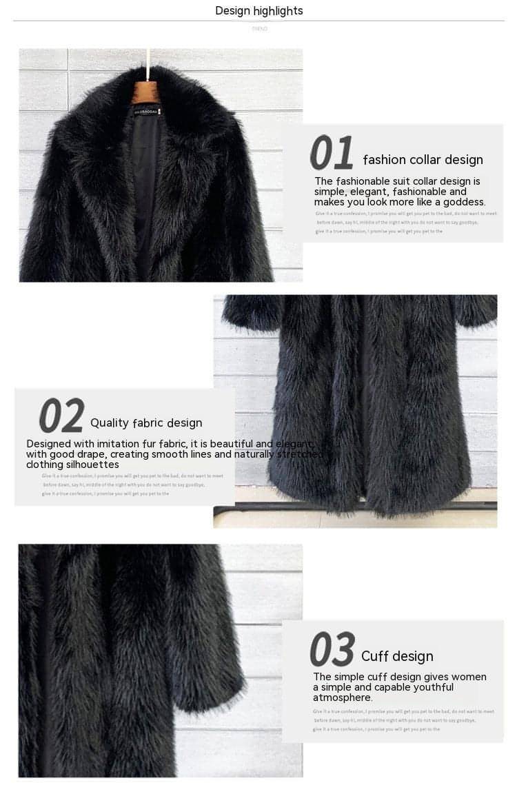 A Women's Suit Collar Jacket Fur