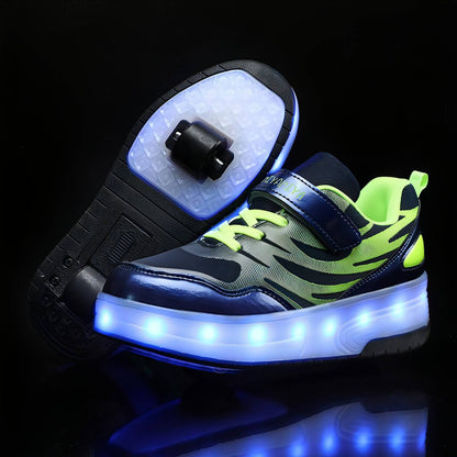 Heelys LED Luminous Rechargeable Lightweight Roller Shoes Two-wheeled Boys And Girls Light Shoes Wheel Shoes