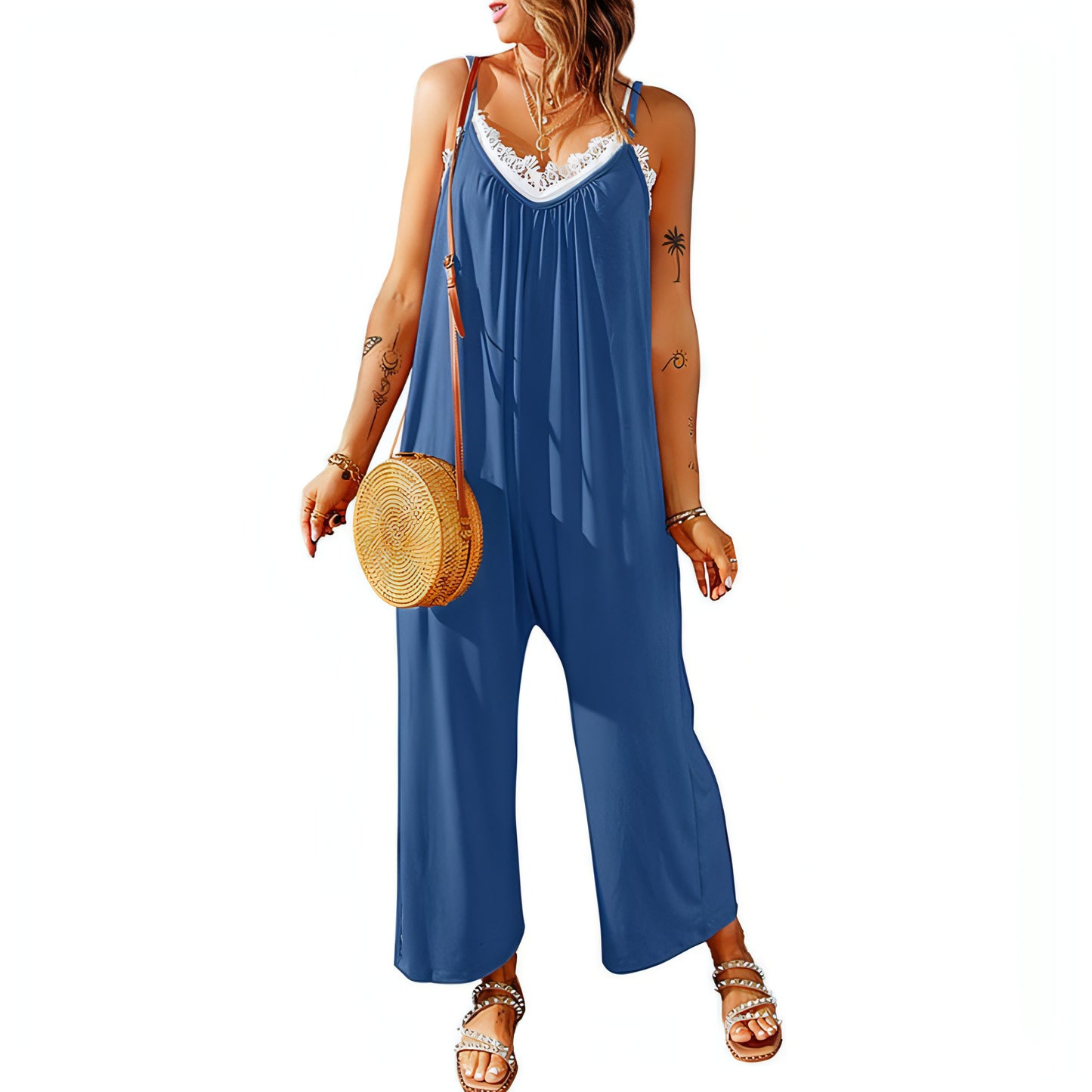 Women's Casual Suspender Jumpsuit Loose