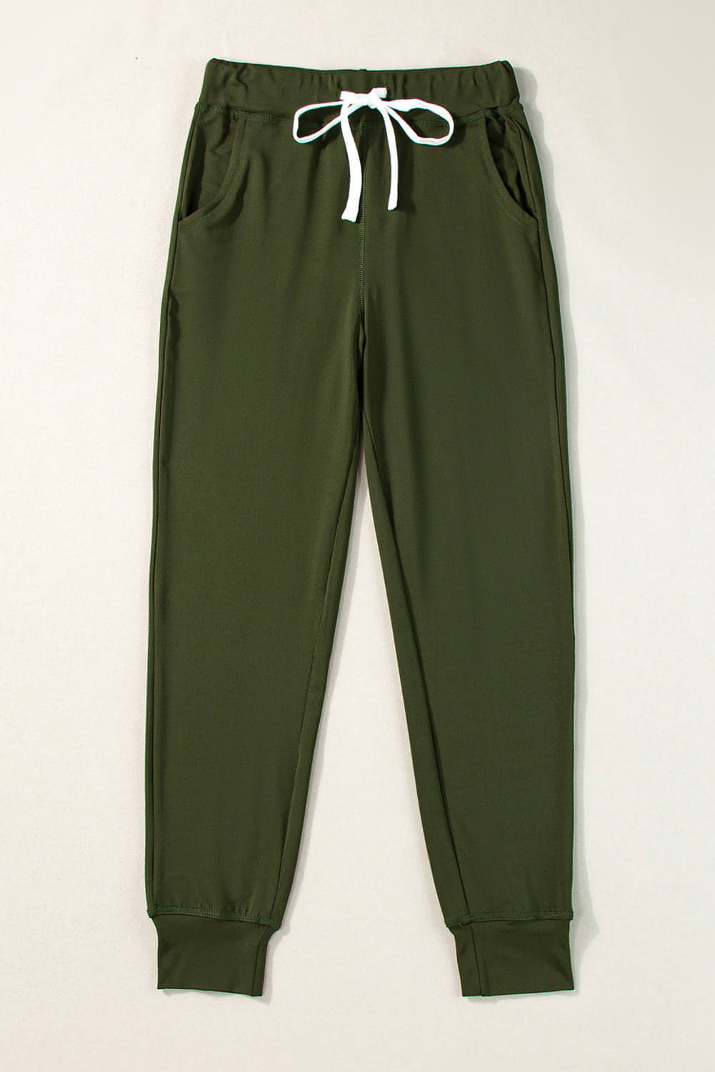 Joggers con tasche in vita con coulisse verde muschio