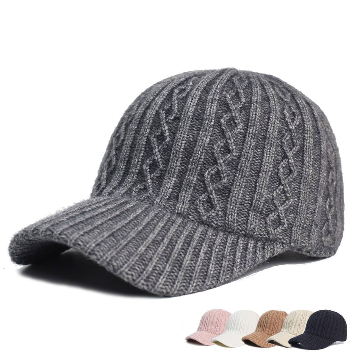 Knitting Wool Baseball Cap Korean Warm Solid Color Light Plate Peaked Cap