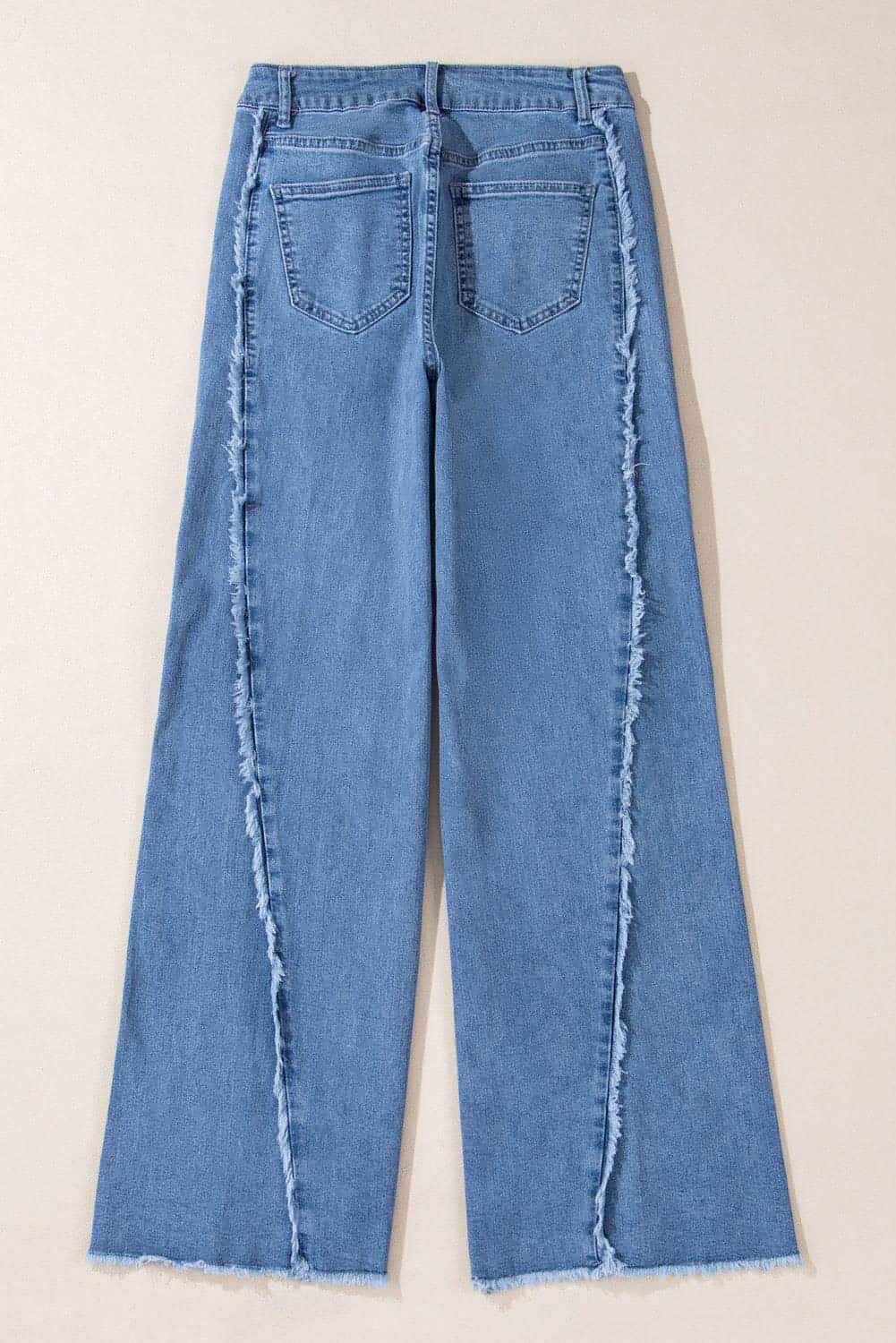 Beau Blue Vintage-Jeans mit offenem Saum und ausgestelltem Saum