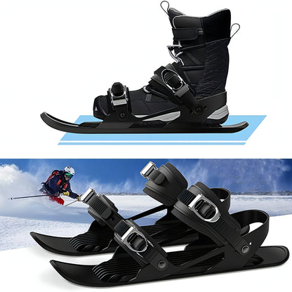 Mini Ski Skates Portable Short Skiboard Adjustable Skates For Snow