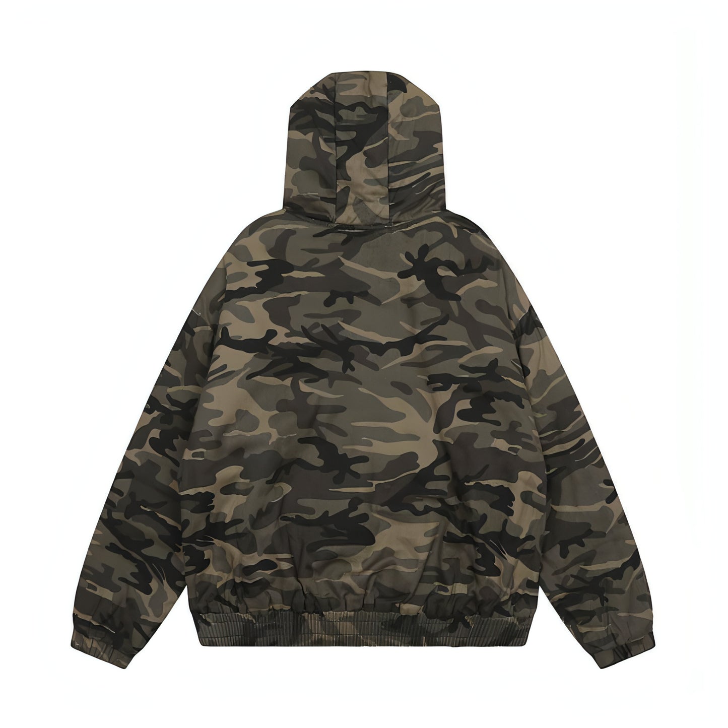 American Retro Camouflage Hooded Cotton Jacket For Men