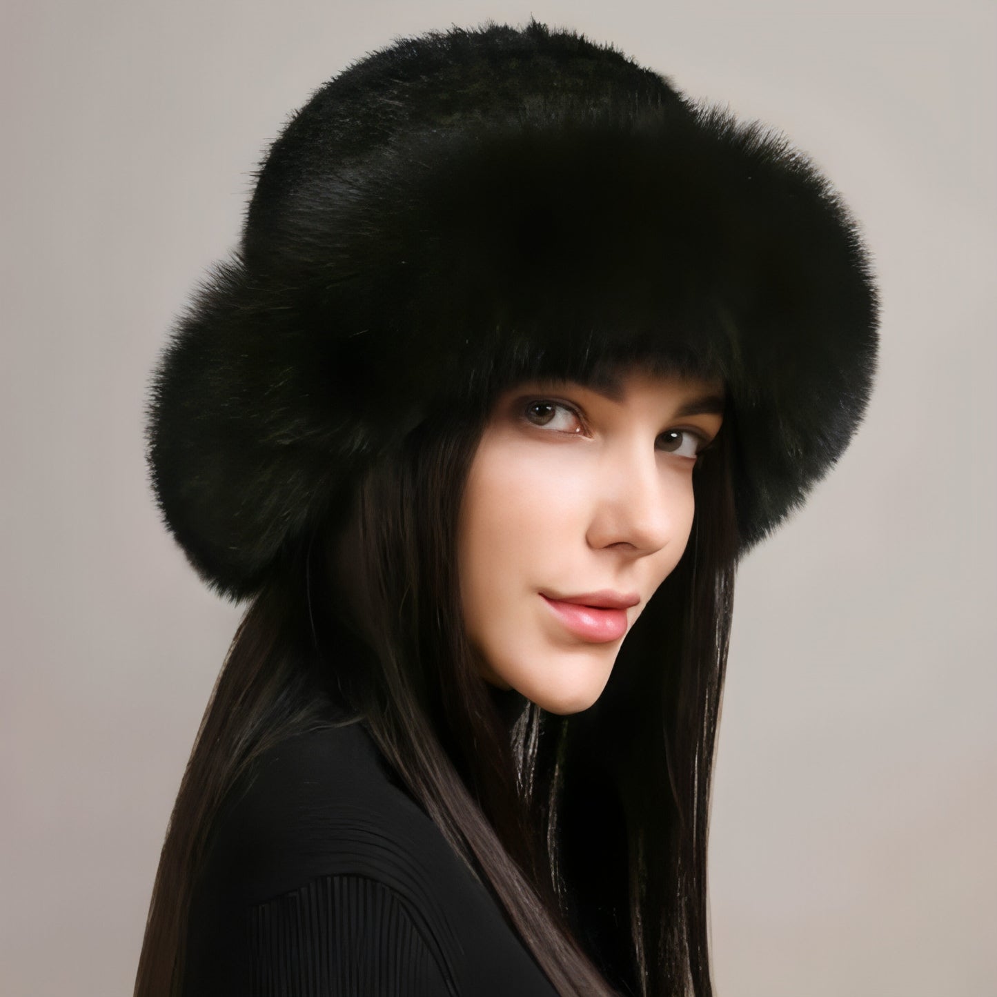 Gorro de pelo de visón para mujer, piel trenzada, invierno