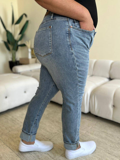 Judy Blue – Jeans in voller Größe mit hoher Taille und Bündchensaum