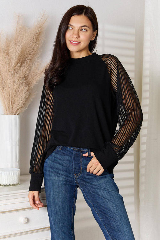 Double Take redond raglan Blouse Raglan