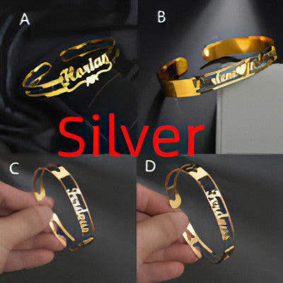 Personalized Name Bracelet – Custom Engraved Stainless Steel Bangle