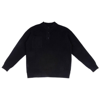 Henry Collar Round Necue Sweater de estilo velho para homens