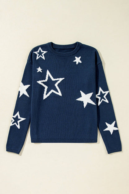 Sail Blue Star Patter Spad Pleteni pulover