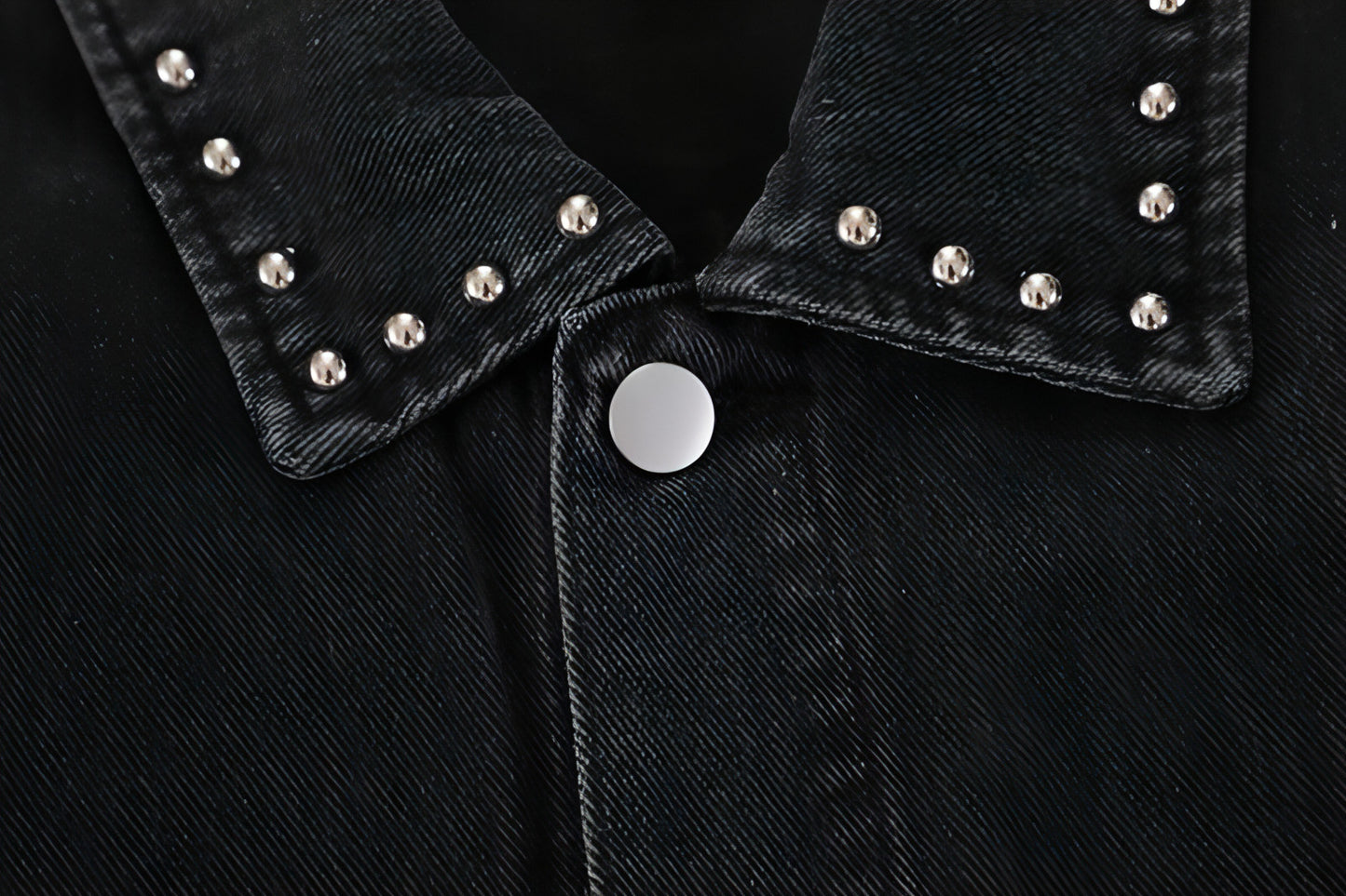 Heavy Beaded Black Denim Jacket For Men And Women