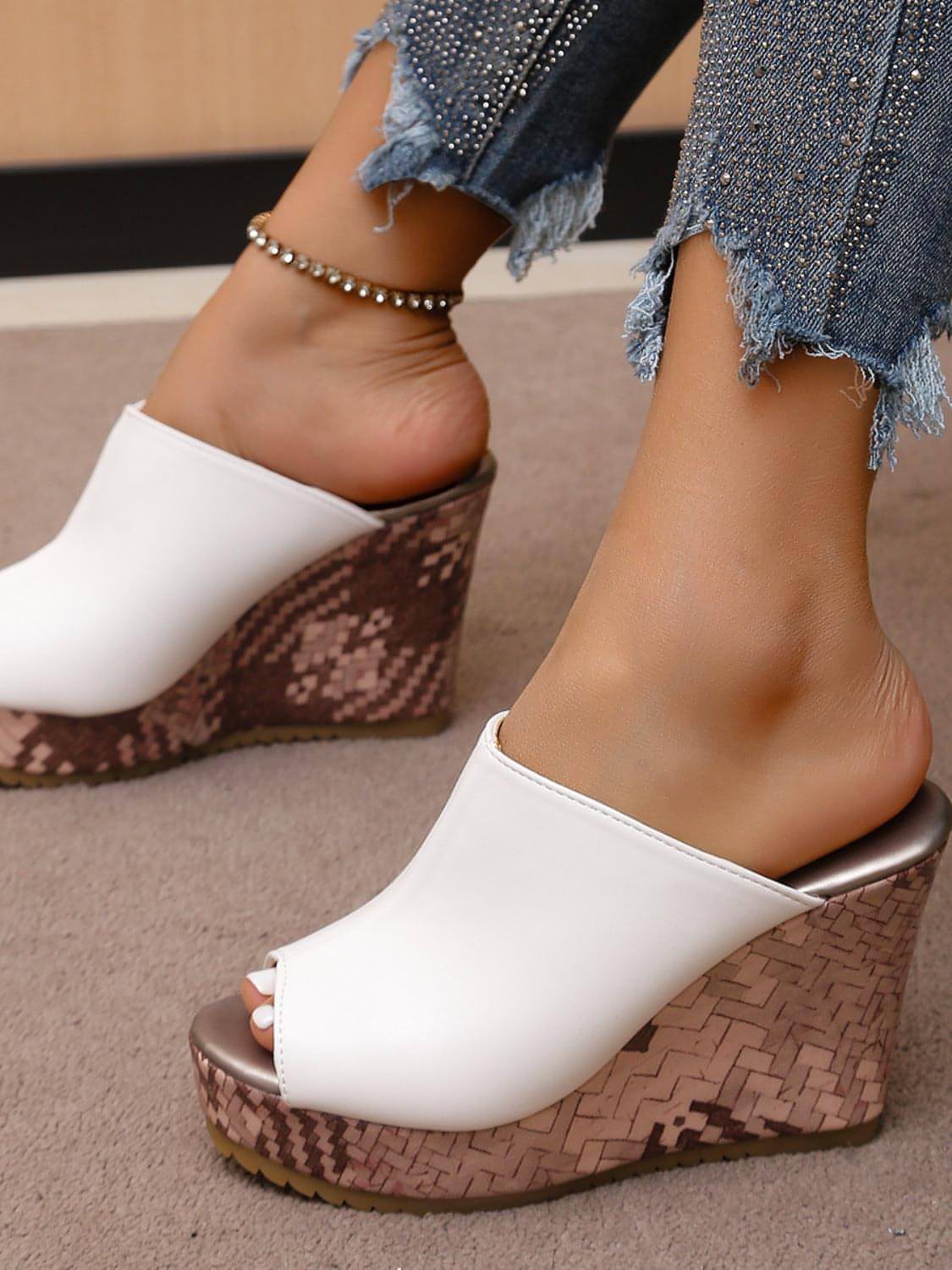 PU Leather High Heel Sandals