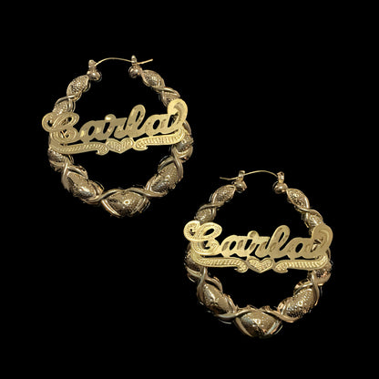 Ins Wind Alloy Carved Name Earrings