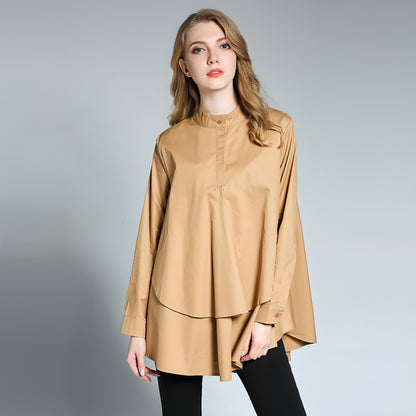 Women's Spring And Autumn Stand Collar Slim Mid-length