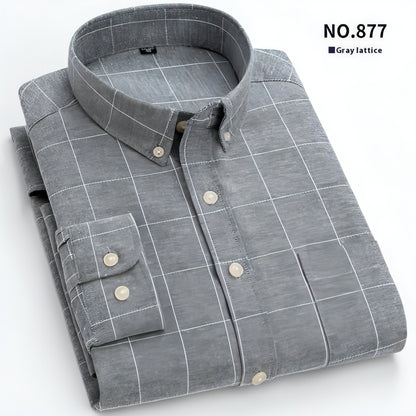 Men's Purified Cotton Long Sleeve DressShirt Anti-wrinkle Heartless Slim Fit