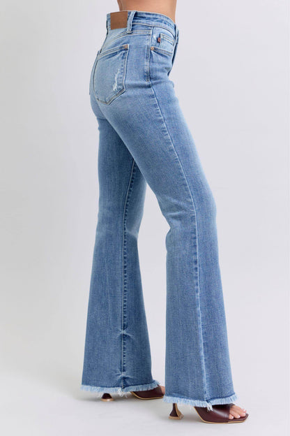 Judy Blue Tam Beden Ham Etek Yüksek Bel Bootcut Jeans