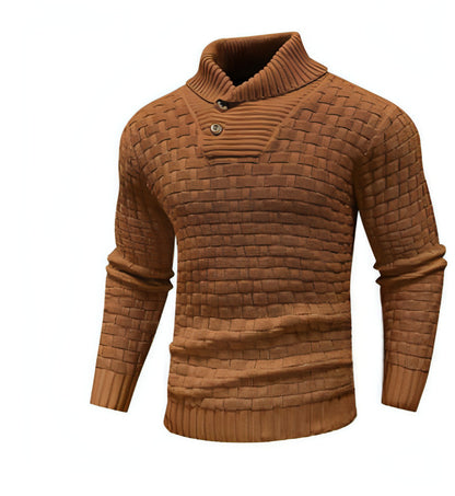 Chic Buttoned Slim Turtleneck Sweater for Men