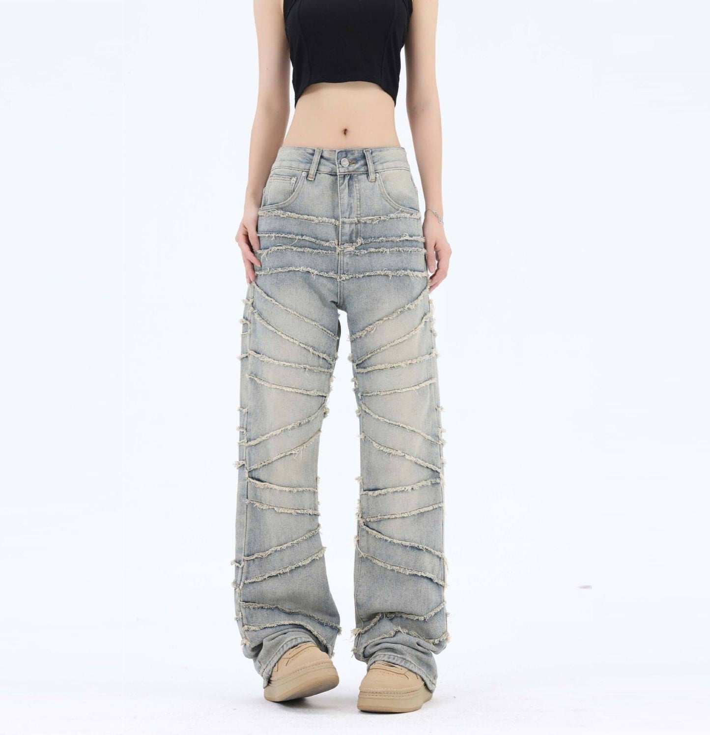 High Street Women 's Jeans With Whiskers Youth