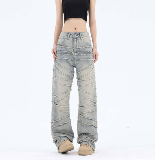 High Street Damen Jeans mit Whiskers Jugend