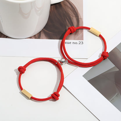 Magnetic Engraved Couple Bracelet – Stay Connected, Always!