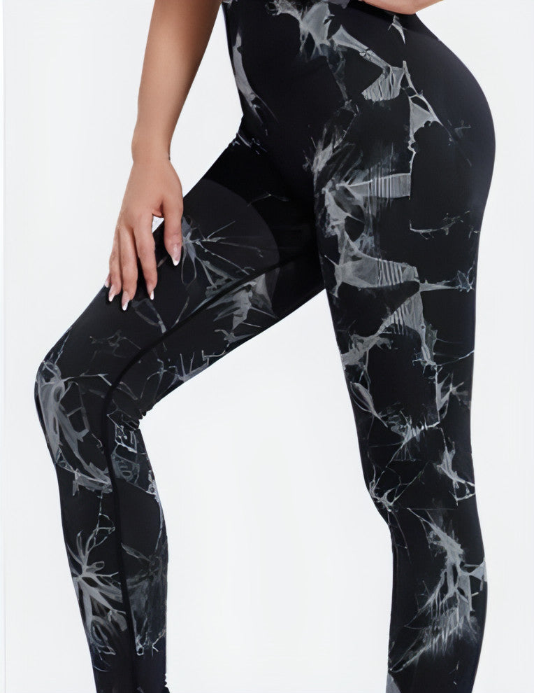 Leggings sin costuras con efecto tie dye para mujer, pantalones de yoga, leggings push up para deporte, fitness, correr, gimnasio