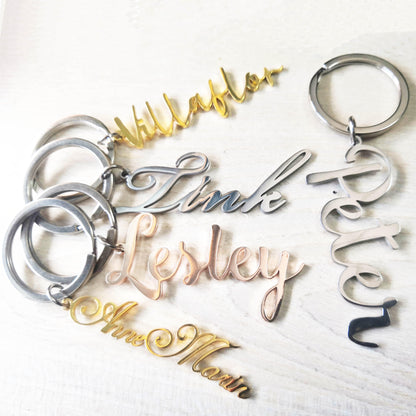 Personalized Stainless Steel Name Keychain – Custom Letter Pendant Gift