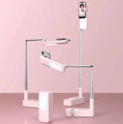 Soporte para teléfono portátil para selfies con control remoto Bluetooth plegable y liviano