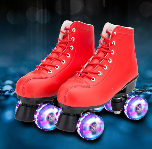 Big Red Cowide Double Row patins com rodas piscantes e resistência ao desgaste