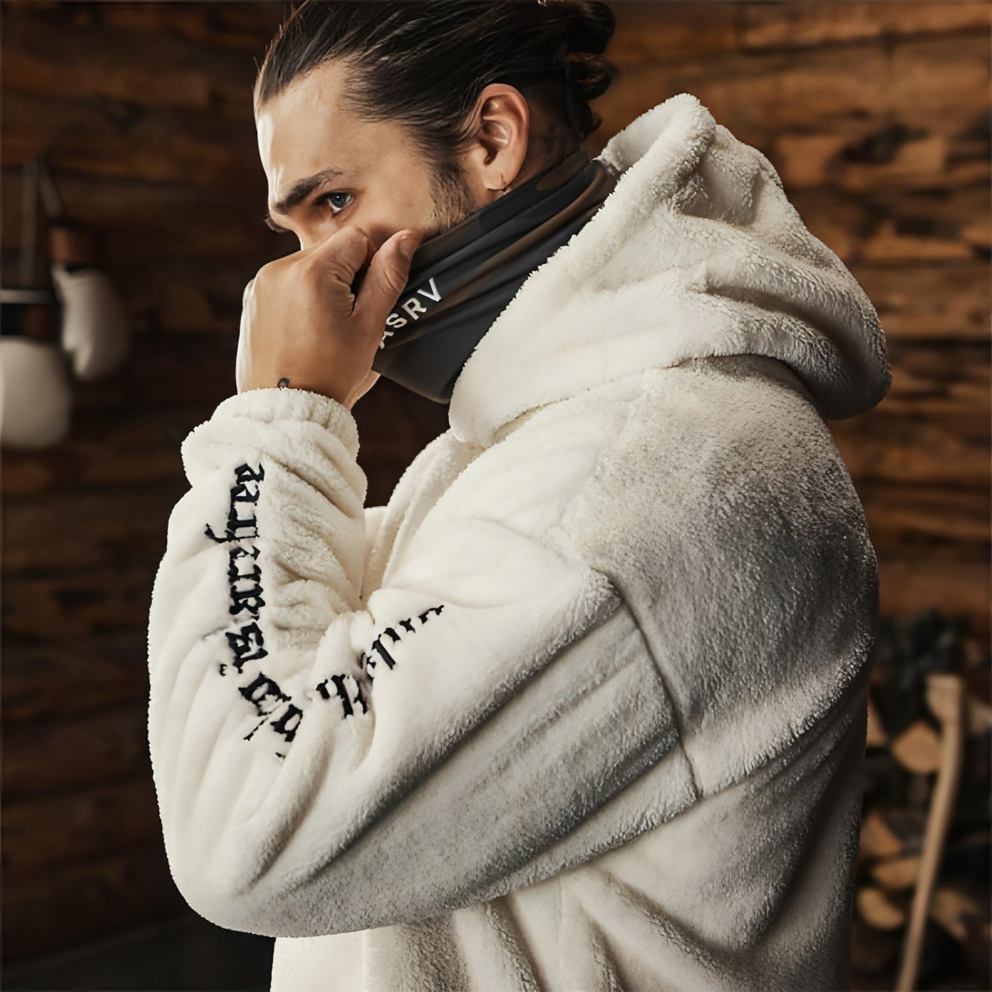 Riesgo - Sudadera con capucha para hombre que mantiene el calor al aire libre