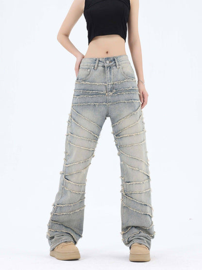 High Street Women 's Jeans With Whiskers Youth