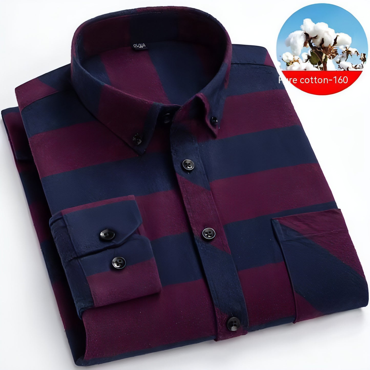 Camisa de vestir de cuadros escoceses de algodón cepillado para hombre