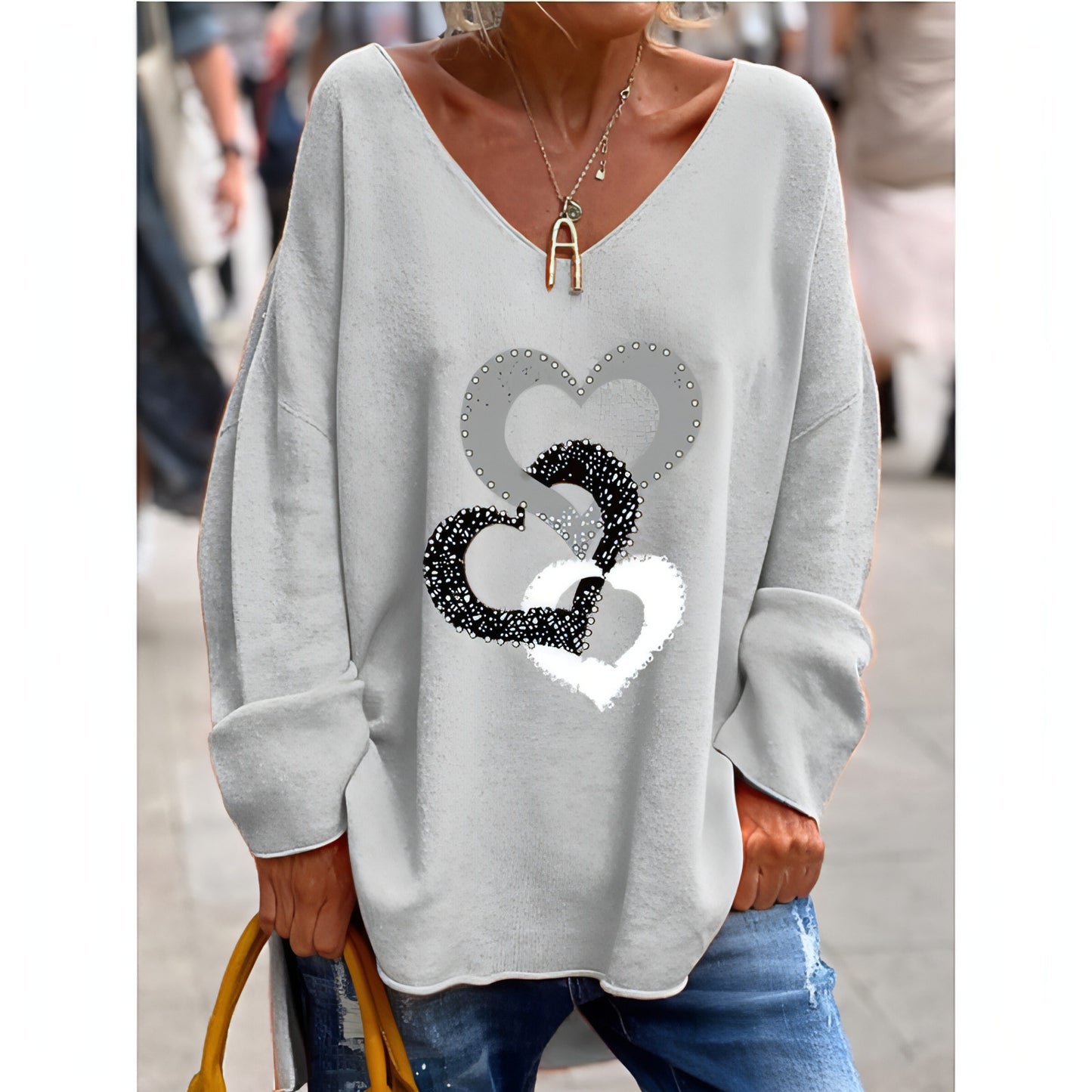 Women's Long Sleeve Loose Casual And Comfortable T-shirt Top