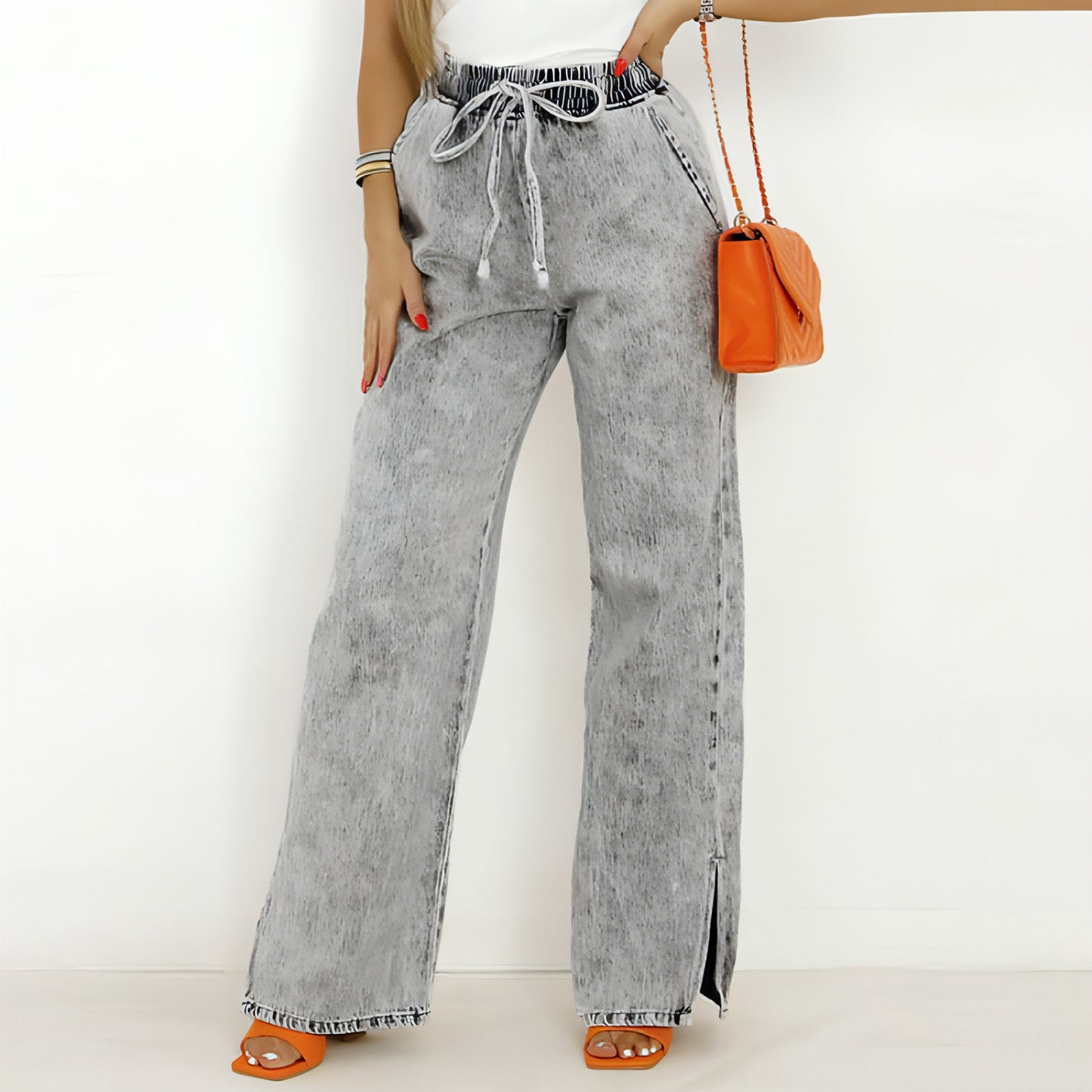 All-matching Light Color Casual Wide-leg Pants