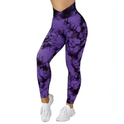 Nahtlose Tie Dye Leggings Frauen Yoga Hosen Push-Up Sport Fitness Lauf Gym Leggings