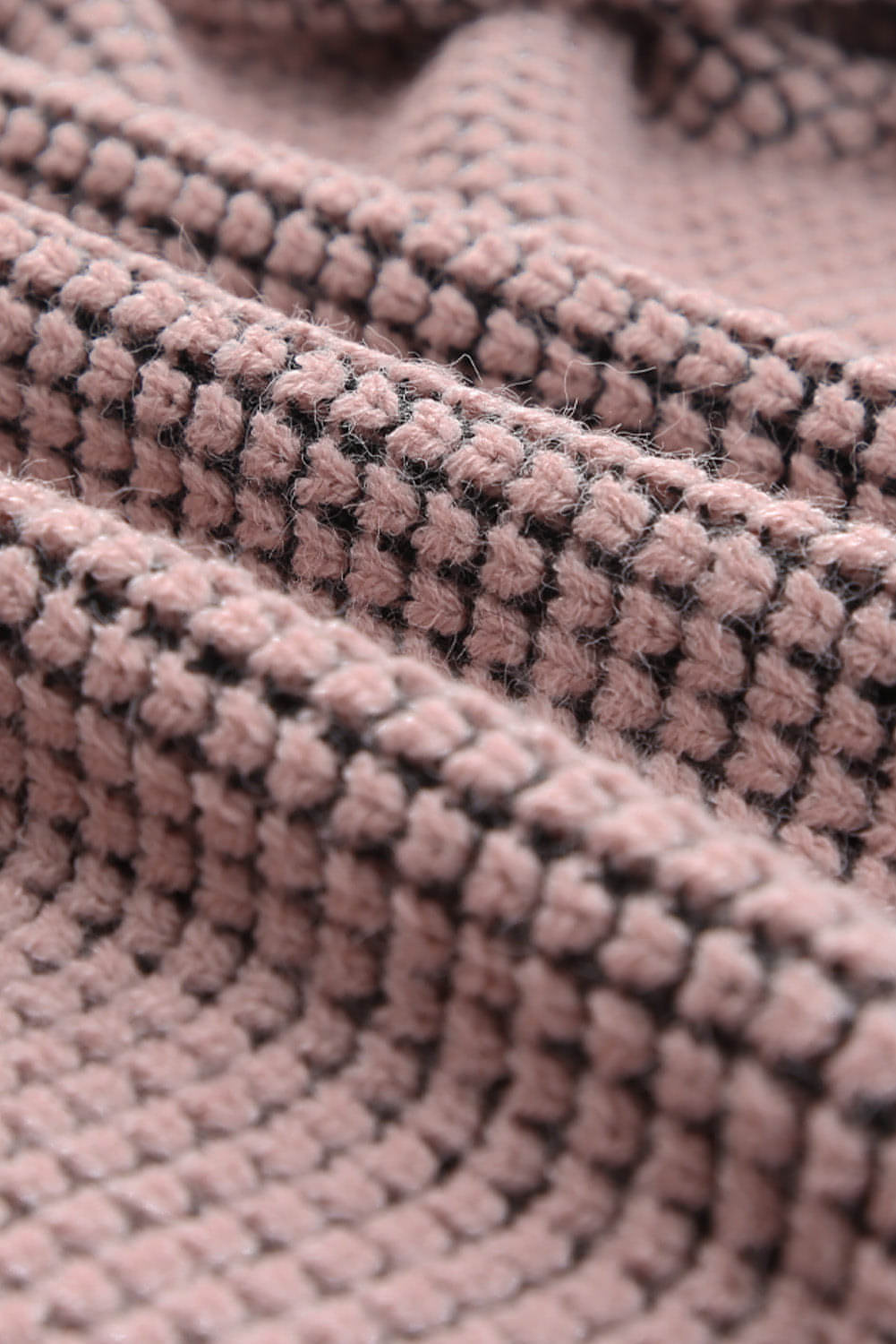 Pink Chunky Waffle Pleteni preveliko ovratnik Cardigan