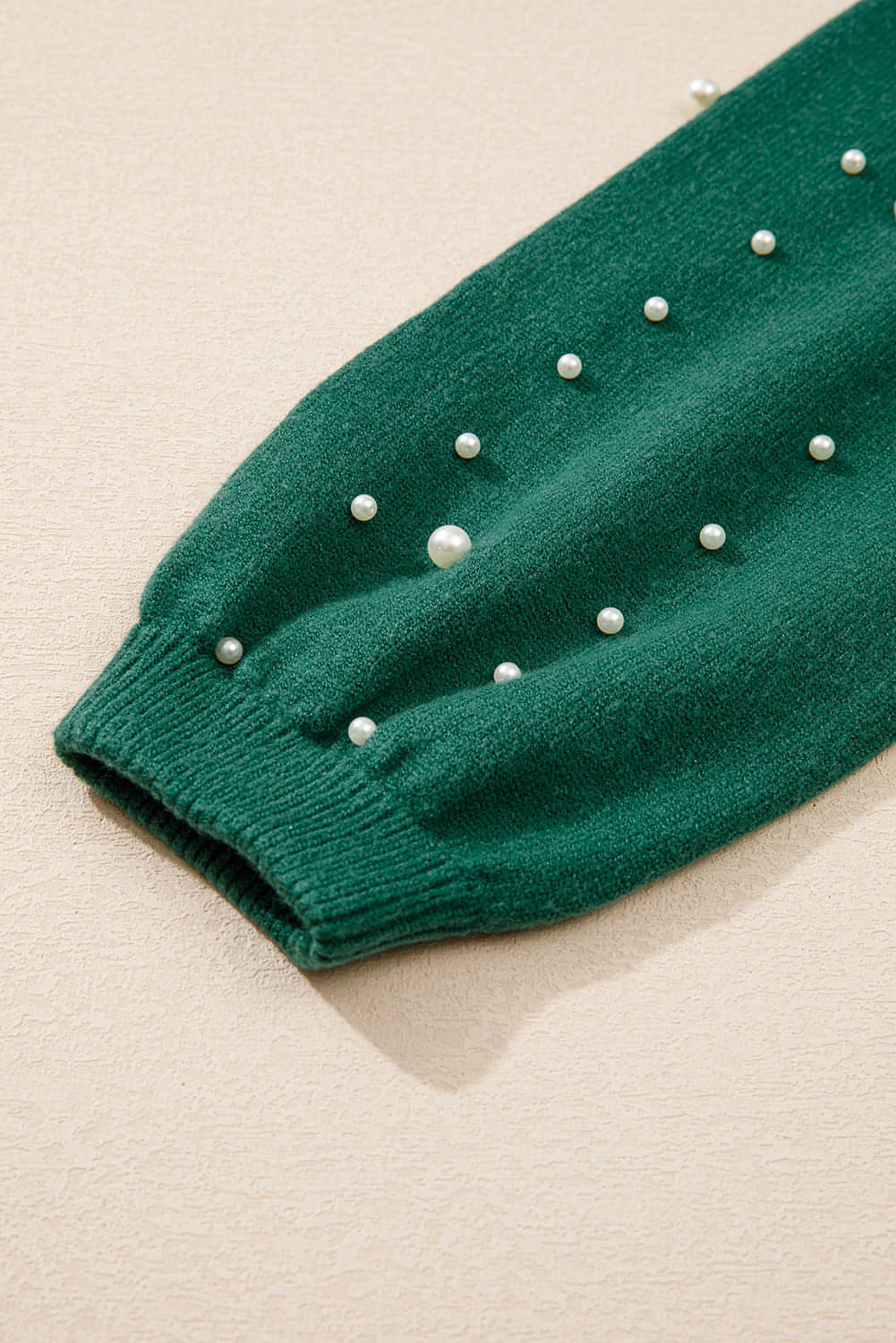 Evergreen Pearled Drop Shoulder genser med rund hals