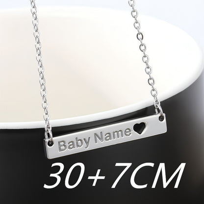 Love Hollow Square Brand Name Custom Necklace